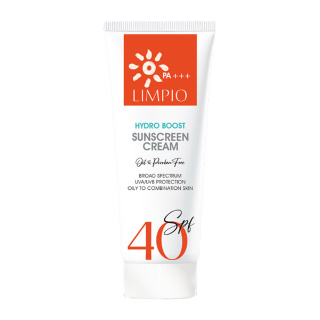 کرم ضد آفتاب بی رنگ لیمپیو Spf40 مناسب انواع پوست 50میل