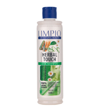 شامپو لیمپیو مدل Herbal Touch حاوی عصاره گیاهی مناسب مو چرب حجم 400 میلی لیتر